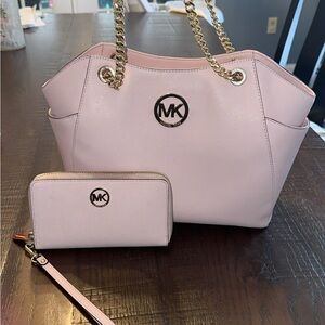 Michael Kors Light Pink Shoulder Bag and Wallet